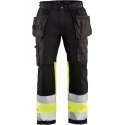 Blaklader High Vis werkbroek met stretch - Zwart/High Vis Geel - C54