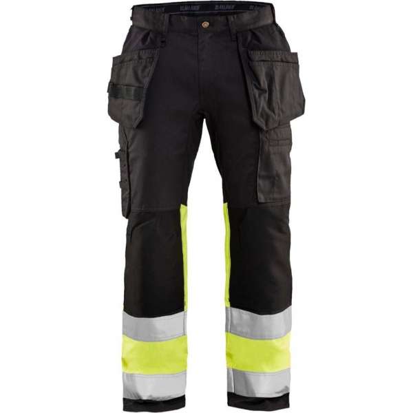Blaklader High Vis werkbroek met stretch - Zwart/High Vis Geel - C54 Blaklader High Vis werkbroek met stretch - Zwart/High Vis Geel - C54