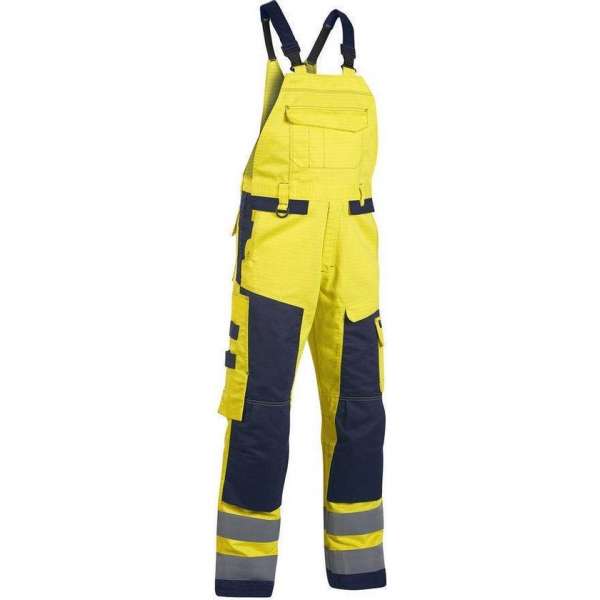 Blåkläder 2608-1506 Multinorm Bretelbroek Geel/Marineblauw maat XXXL