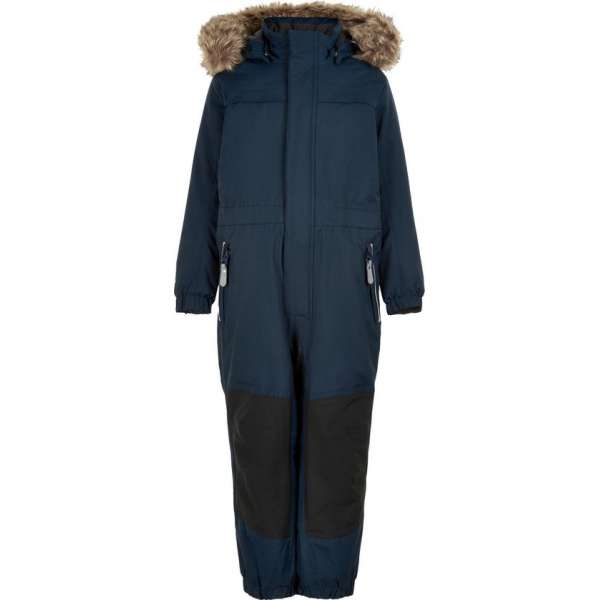 Color Kids - Coverall sneeuwpak met imitatiebont voor kinderen - Donkerblauw - maat 104cm Color Kids - Coverall sneeuwpak met imitatiebont voor kinderen - Donkerblauw - maat 104cm