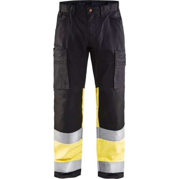 Blaklader Werkbroek met stretch High Vis - Zwart/High Vis Geel - D124 Blaklader Werkbroek met stretch High Vis - Zwart/High Vis Geel - D124