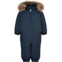 Color Kids - Coverall sneeuwpak met imitatiebont voor baby's - Colorblock - Donkerblauw - maat 86cm