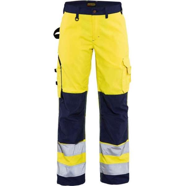 Blåkläder 7155-1811 Dames werkbroek High Vis zonder spijkerzakken Geel/Marineblauw maat D19