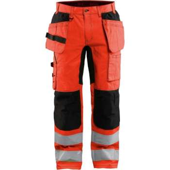 Blaklader Werkbroek met stretch High Vis - High Vis Rood/Zwart - C150