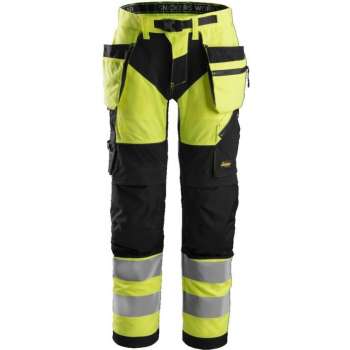 Snickers FlexiWork HV Werkbroek+ holsterzakken kl 2 6932 -  - Geel/Zwart - 52