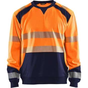 Blaklader Sweatshirt High Vis - High Vis Oranje/Marineblauw - L