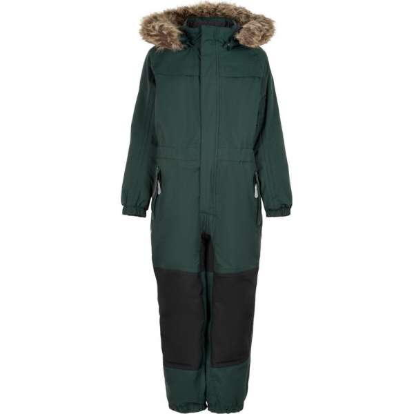 Color Kids - Coverall sneeuwpak met imitatiebont voor kinderen - Groen - maat 140cm Color Kids - Coverall sneeuwpak met imitatiebont voor kinderen - Groen - maat 140cm