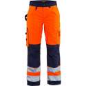 Blåkläder 7155-1811 Dames werkbroek High Vis zonder spijkerzakken Oranje/Marineblauw maat 44