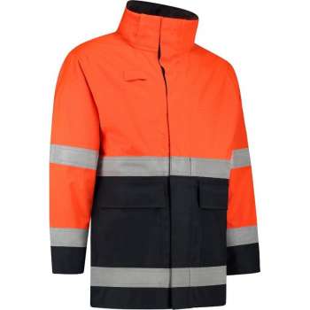 Dapro Access Multinorm Regenjas - Maat 2XL - Marineblauw/Hi-Vis Oranje - Vlamvertragend , antistatisch en chemicaliën resistent