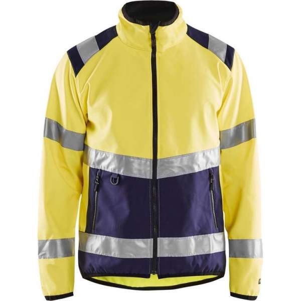 Blaklader 4877 Reflecterende Softshell Werkjas Geel/Marineblauw Blaklader 4877 Reflecterende Softshell Werkjas Geel/Marineblauw