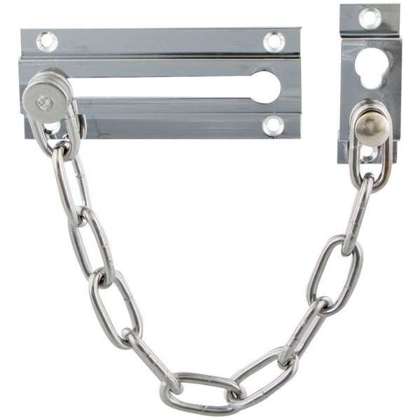 DX Deurketting - Chroom - Inclusief bevestigingsmateriaal – Voor binnen- en buitendraaiende deuren DX Deurketting - Chroom - Inclusief bevestigingsmateriaal – Voor binnen- en buitendraaiende deuren