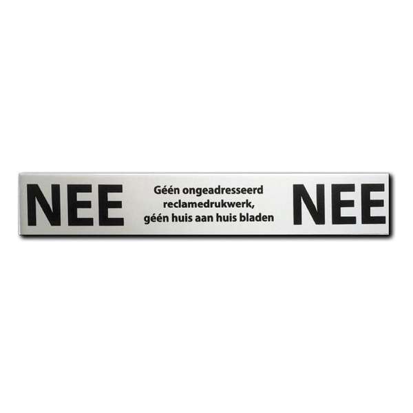 Promessa-Design – Brievenbussticker nee nee aluminium Promessa-Design – Brievenbussticker nee nee aluminium