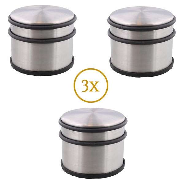 Deurstopper 3 Stuks Deurstop Deurstopper Binnen Deurbuffer RVS - 1kg - 9x9x7cm - MESC® Deurstopper 3 Stuks Deurstop Deurstopper Binnen Deurbuffer RVS - 1kg - 9x9x7cm - MESC®