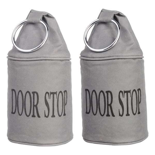 Deurstopper SET 2-Stuks gevuld met zand grijs met ring Deurstopper SET 2-Stuks gevuld met zand grijs met ring