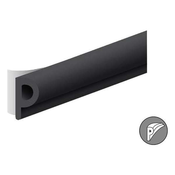 Tochtband p-profiel - Zwart - 8x5mm - 7.5m Zwart Tochtband p-profiel - Zwart - 8x5mm - 7.5m Zwart