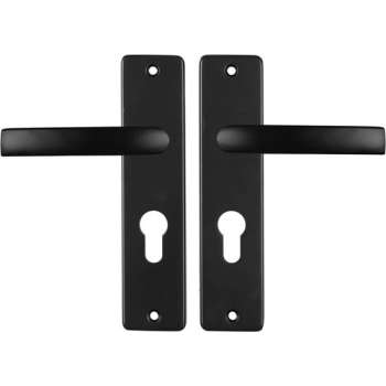 Starx Deurklink Zwart – Deurbeslag – Deurschild voor Profielcilinder (PC55) – Deurklink Blok