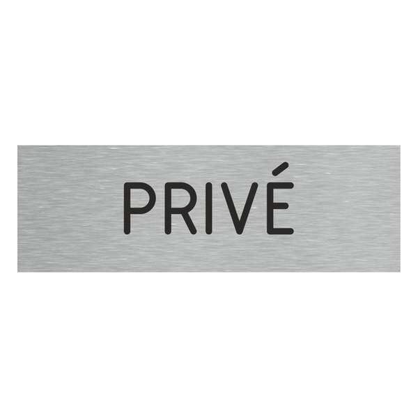 Deurbordje - privé bord - bordje - privé - rechthoekig met RVS look Deurbordje - privé bord - bordje - privé - rechthoekig met RVS look