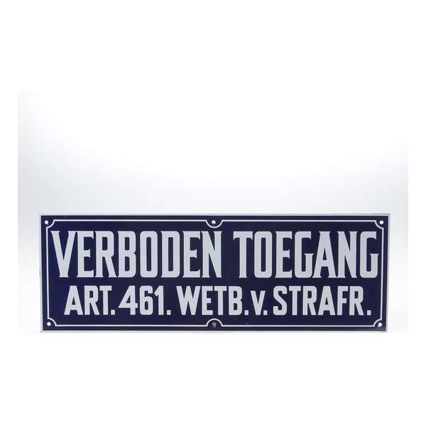 Bord verboden toegang metaal 35x12cm Bord verboden toegang metaal 35x12cm