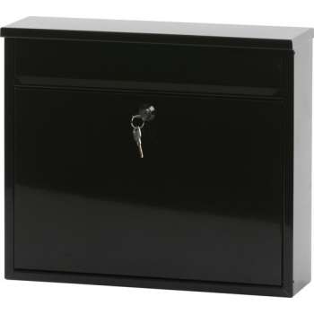 Stalen brievenbus zwart - 11x36x31,5 cm