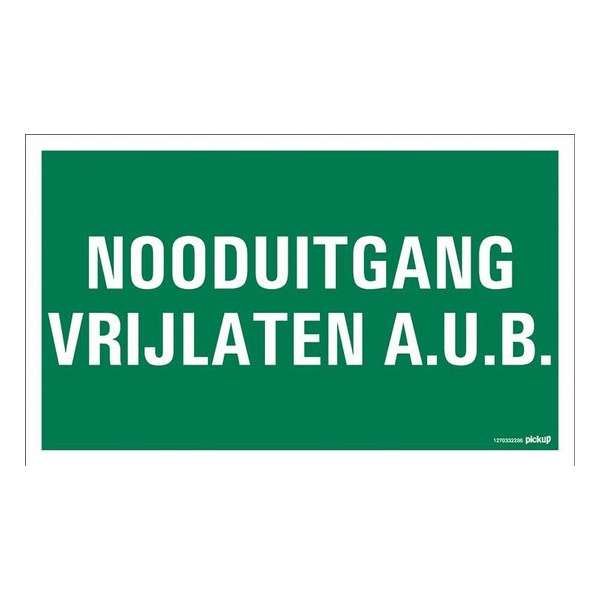 Pickup bord 33x20cm - Nooduitgang vrijlaten a.u.b. Pickup bord 33x20cm - Nooduitgang vrijlaten a.u.b.