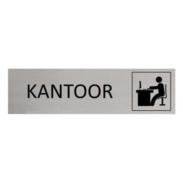 Aluminium Deurbordje Kantoor 165x45mm met tape Aluminium Deurbordje Kantoor 165x45mm met tape