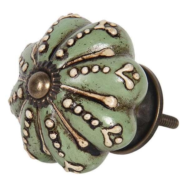 Clayre & Eef Deurknop Ø 4 cm Groen Keramiek Meubelknop Clayre & Eef Deurknop Ø 4 cm Groen Keramiek Meubelknop