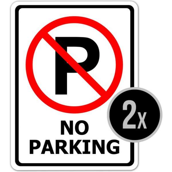 Borden | Pictogram | No parking | Verboden te parkeren | Parkeerverbod | 27 x 36 cm | 2 stuks Borden | Pictogram | No parking | Verboden te parkeren | Parkeerverbod | 27 x 36 cm | 2 stuks
