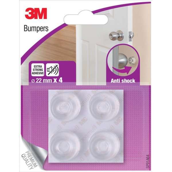 3M Bumpers, Anti shock, 22 mm, blister van 4 stuks 3M Bumpers, Anti shock, 22 mm, blister van 4 stuks