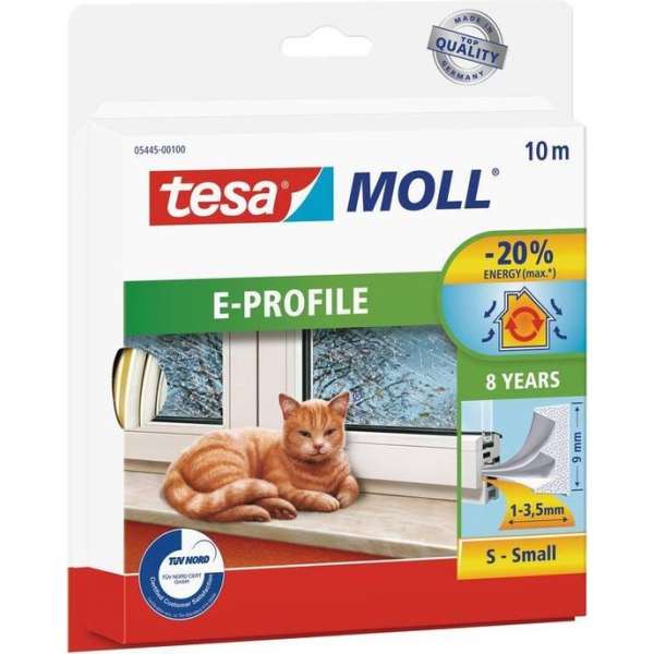 Tesa Ramen en deuren afdichtstrip E-profiel 10 m wit Tesa Ramen en deuren afdichtstrip E-profiel 10 m wit