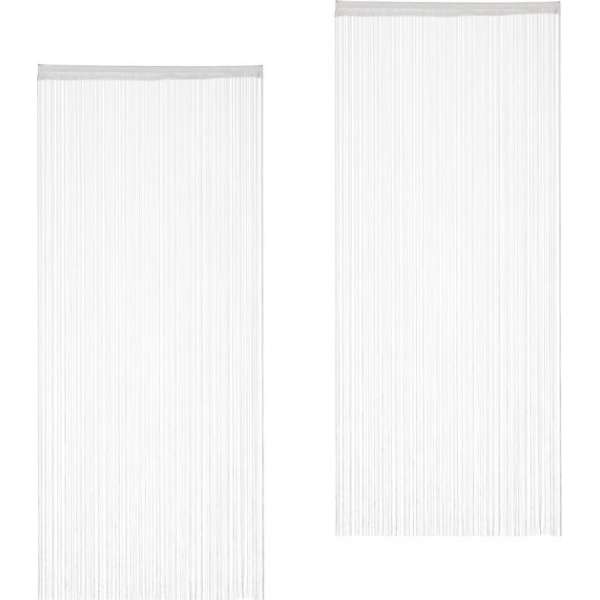 Relaxdays draadgordijn wit - deurgordijn - 250 cm - gordijn van draad - roomdivider Relaxdays draadgordijn wit - deurgordijn - 250 cm - gordijn van draad - roomdivider