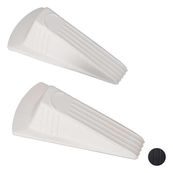 Relaxdays deurwig set - deurstopper - 2 stuks - deurstop wigvorm - universeel - rubber Relaxdays deurwig set - deurstopper - 2 stuks - deurstop wigvorm - universeel - rubber