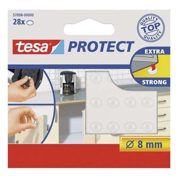 56x Tesa geluidsdemper/antislip nopjes rond - 8 mm - Transparant 56x Tesa geluidsdemper/antislip nopjes rond - 8 mm - Transparant