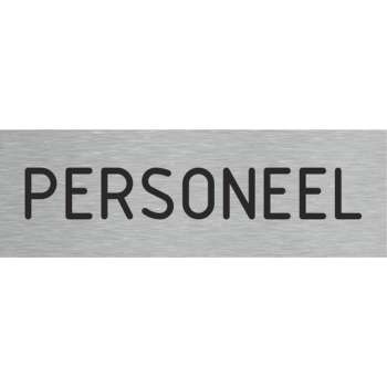 Deurbordje - personeel bord - bordje - personeel - rechthoekig met RVS look