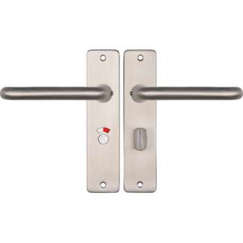 Starx Deurklink RVS – Deurbeslag – Deurschild met Toiletsluiting (WC57–5) – Deurklink Coupe