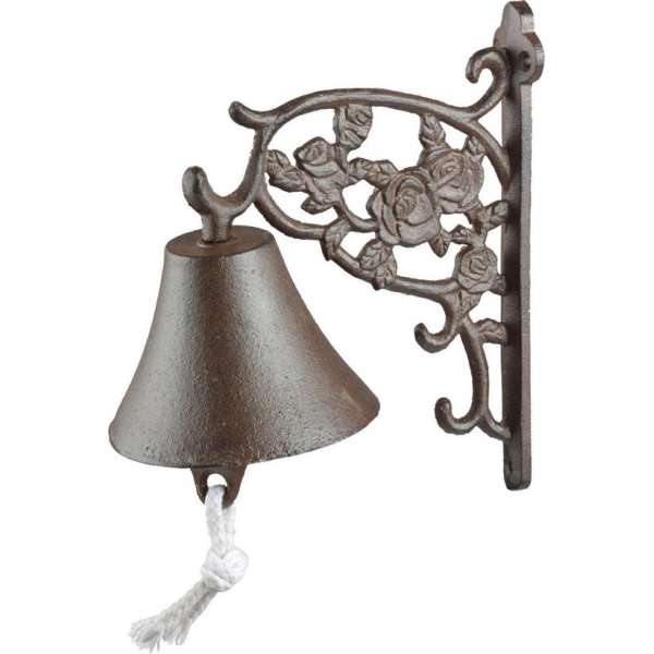 Klassieke deurbel met rozen bruin gietijzer 19 cm - Huisbenodigdheden - Klassieke deurbellen Klassieke deurbel met rozen bruin gietijzer 19 cm - Huisbenodigdheden - Klassieke deurbellen