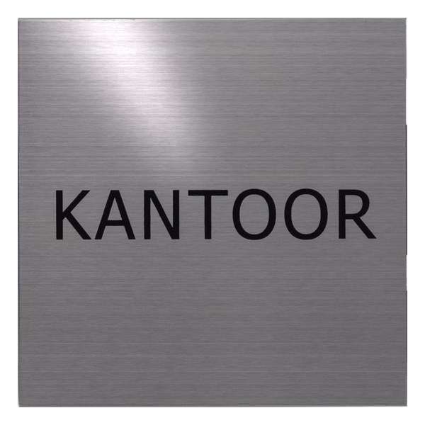 RVS deurbordje tekst: kantoor | 5 jaar garantie | VIERKANT 125X125MM | Zelfklevend | Plakstrip RVS deurbordje tekst: kantoor | 5 jaar garantie | VIERKANT 125X125MM | Zelfklevend | Plakstrip