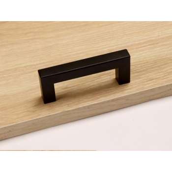 Handgreep zwart 128 mm - moderne keukendeurgreep - Roestvrij stalen vierkante handgreep -  Inclusief schroeven