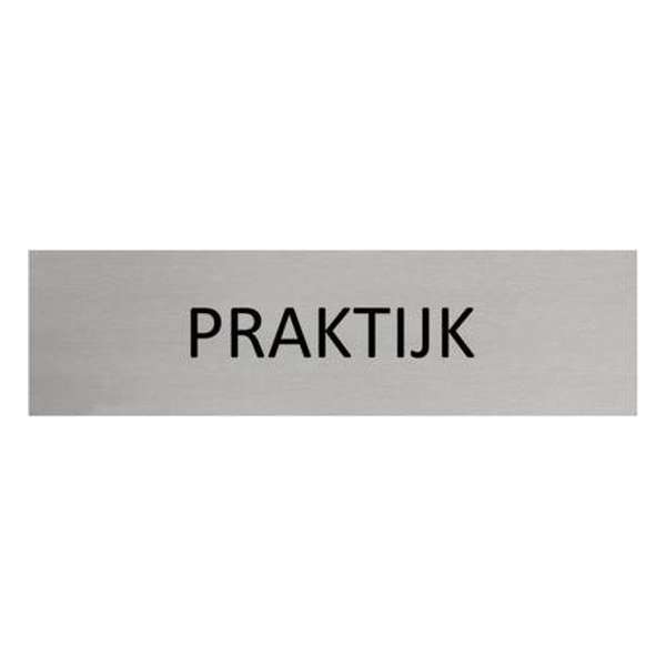Aluminium Deurbordje Praktijk 165x45mm met tape Aluminium Deurbordje Praktijk 165x45mm met tape