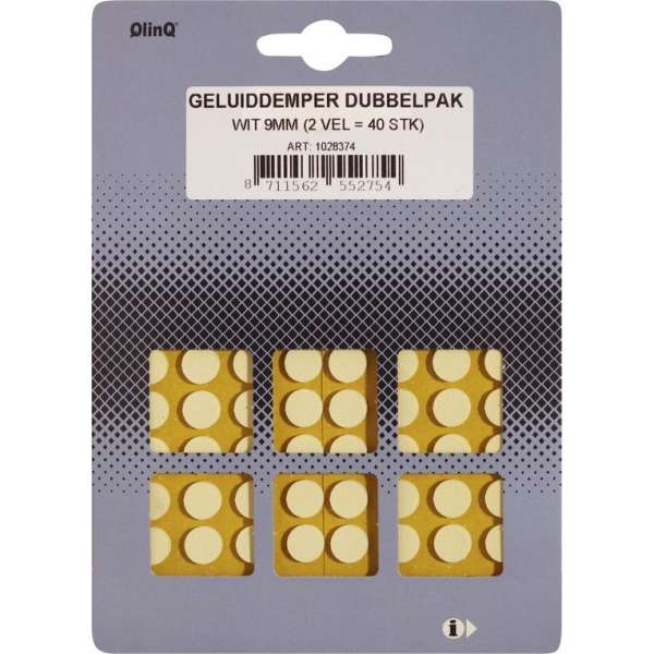 Qlinq Geluiddemper Zelfklevend Dubbelpak - Wit - 9 mm Qlinq Geluiddemper Zelfklevend Dubbelpak - Wit - 9 mm