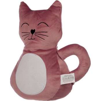 Dieren deurstopper roze kat/poes 26 cm - Huishouden deurstoppers/deurwiggen