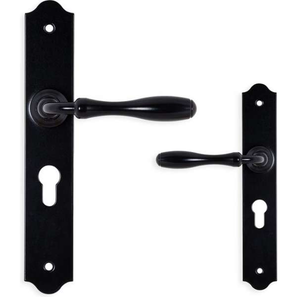Mazovia - Deurklink op schild - Profielcilinder 55mm - zwart Mazovia - Deurklink op schild - Profielcilinder 55mm - zwart