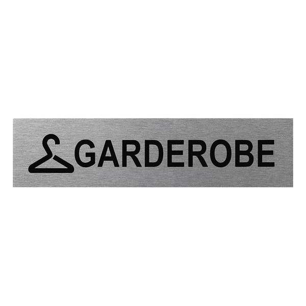 Aluminium deurbordje " Garderobe " 160x40mm Aluminium deurbordje " Garderobe " 160x40mm