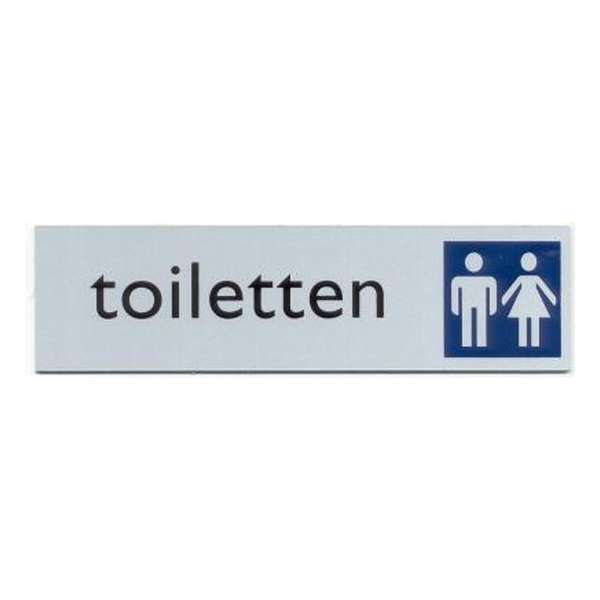 Bord 'Toiletten' ALULOOK 165 x 45 mm