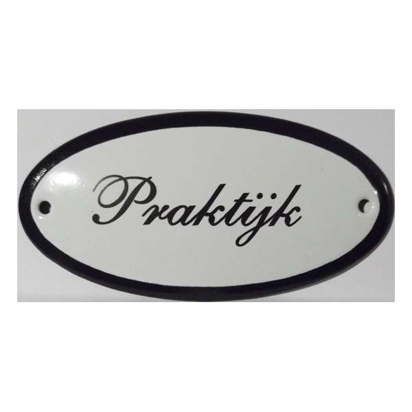 Emaille deurbordje ovaal 'Praktijk' Emaille deurbordje ovaal 'Praktijk'