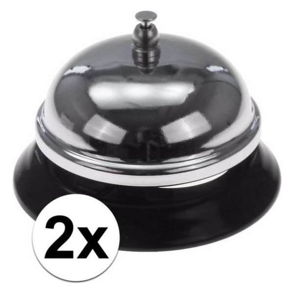 2x ronde receptiebel/ baliebel 9 cm 2x ronde receptiebel/ baliebel 9 cm