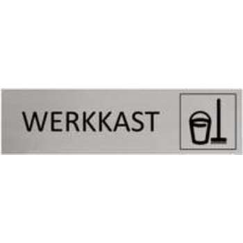 Aluminium Deurbordje Werkkast / Schoonmaak 165x45mm met tape