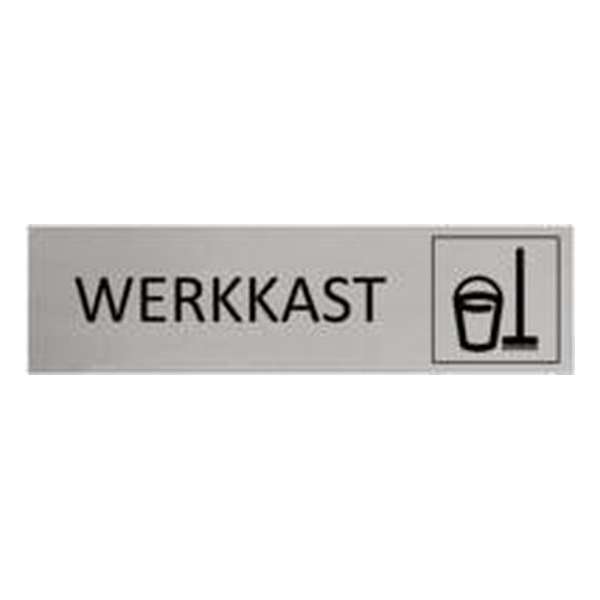 Aluminium Deurbordje Werkkast / Schoonmaak 165x45mm met tape Aluminium Deurbordje Werkkast / Schoonmaak 165x45mm met tape