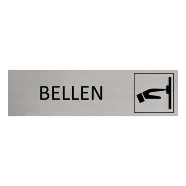 Aluminium Deurbordje Bellen 165x45mm met tape Aluminium Deurbordje Bellen 165x45mm met tape