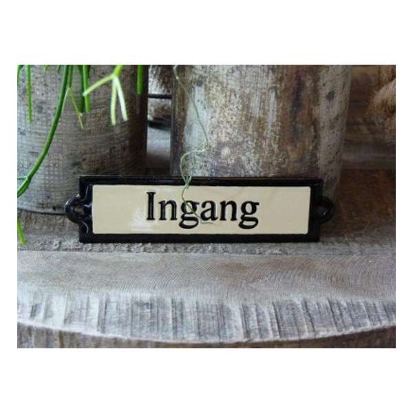 Emaille deurbordje recht 'Ingang' Emaille deurbordje recht 'Ingang'