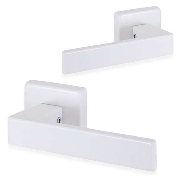 Witte deurklink set "Eliot" - mat wit - met terugslagveer - incl. bevestigingsmateriaal Witte deurklink set "Eliot" - mat wit - met terugslagveer - incl. bevestigingsmateriaal